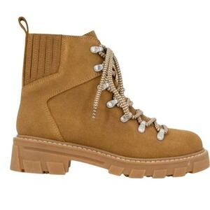 Splendid Gabbie Tan suede lace-up hiking lug‎ sole combat boots size 11 new!!